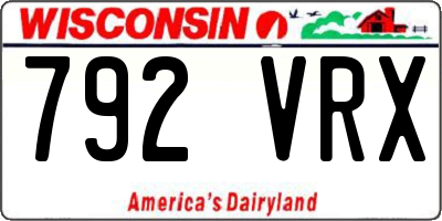 WI license plate 792VRX