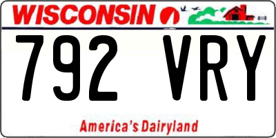 WI license plate 792VRY