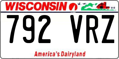 WI license plate 792VRZ