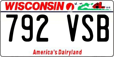 WI license plate 792VSB
