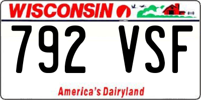 WI license plate 792VSF