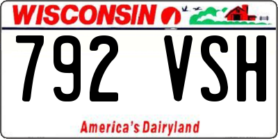 WI license plate 792VSH
