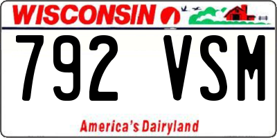 WI license plate 792VSM