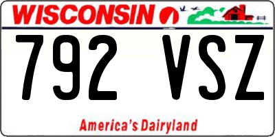 WI license plate 792VSZ