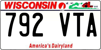 WI license plate 792VTA