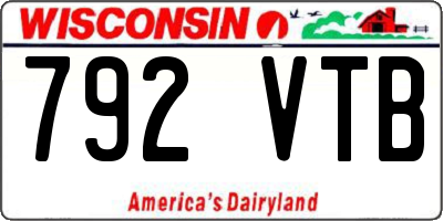 WI license plate 792VTB