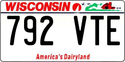 WI license plate 792VTE