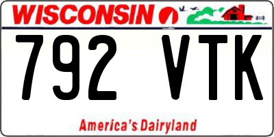 WI license plate 792VTK