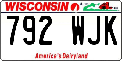 WI license plate 792WJK