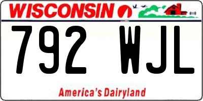 WI license plate 792WJL