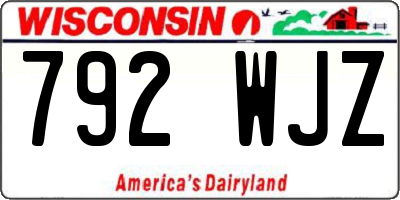 WI license plate 792WJZ