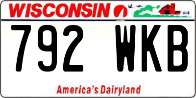 WI license plate 792WKB