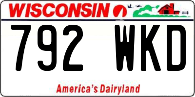 WI license plate 792WKD