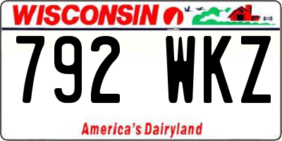 WI license plate 792WKZ
