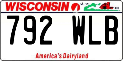 WI license plate 792WLB