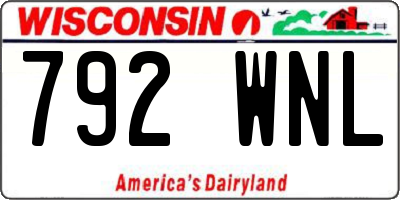 WI license plate 792WNL