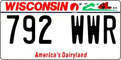 WI license plate 792WWR