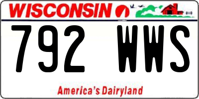 WI license plate 792WWS