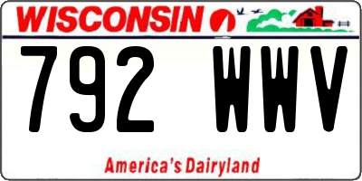 WI license plate 792WWV