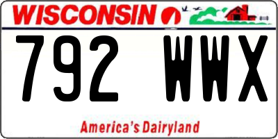 WI license plate 792WWX