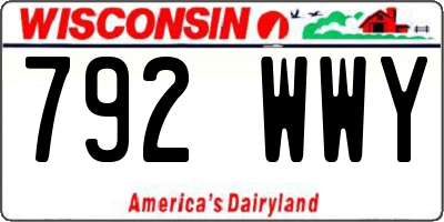 WI license plate 792WWY