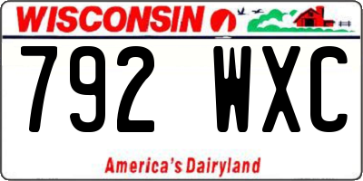 WI license plate 792WXC