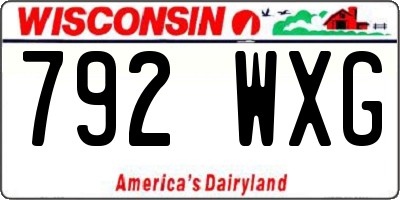 WI license plate 792WXG
