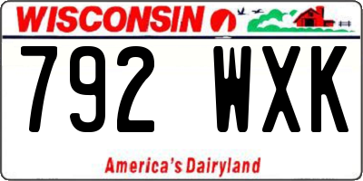 WI license plate 792WXK