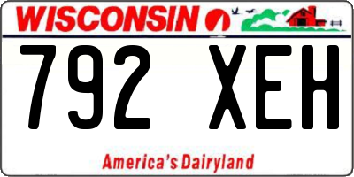 WI license plate 792XEH