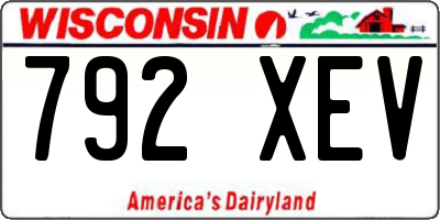 WI license plate 792XEV