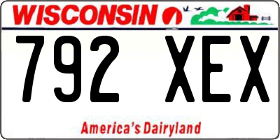 WI license plate 792XEX