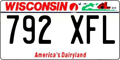 WI license plate 792XFL