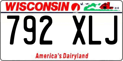 WI license plate 792XLJ