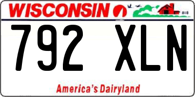 WI license plate 792XLN