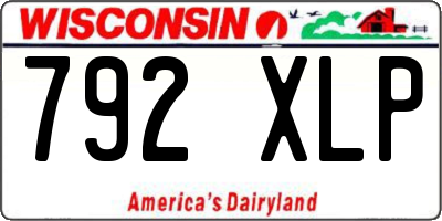 WI license plate 792XLP
