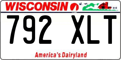 WI license plate 792XLT