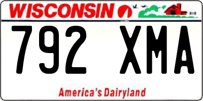 WI license plate 792XMA