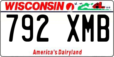 WI license plate 792XMB