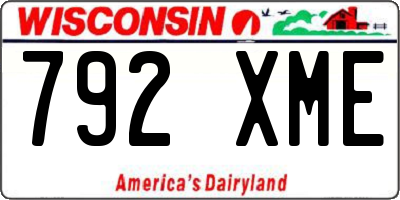 WI license plate 792XME