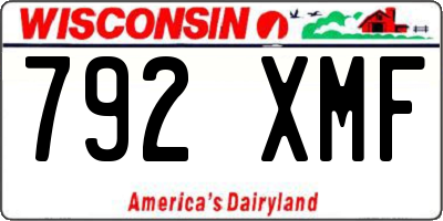 WI license plate 792XMF