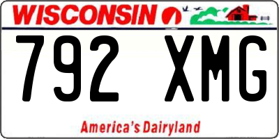 WI license plate 792XMG