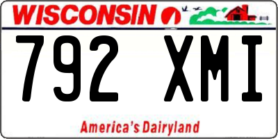 WI license plate 792XMI