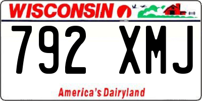 WI license plate 792XMJ