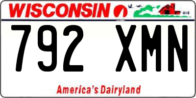 WI license plate 792XMN