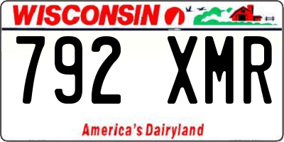 WI license plate 792XMR