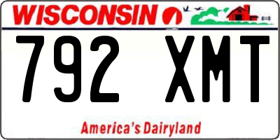 WI license plate 792XMT