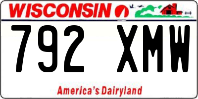 WI license plate 792XMW
