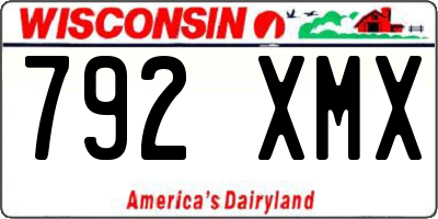 WI license plate 792XMX