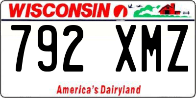 WI license plate 792XMZ