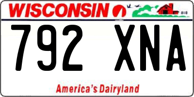 WI license plate 792XNA